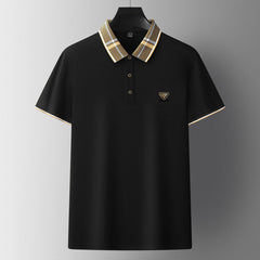 New short-sleeved silk lapel POLO