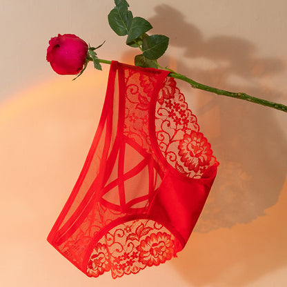 Breathable Skin-friendly Hollow Lace Mesh Panties