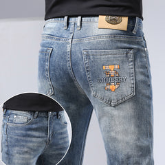 Men's Casual Straight High-end Embroidered Jeans