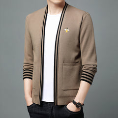 Men's New Embroidered Bee Casual Thin Cardigan