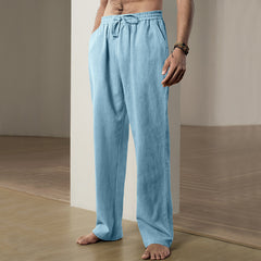 2024 New Men's Simple Fashion Solid Color Casual Straight Pants