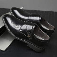 New Men's Velcro Gentleman Leather Shoes
