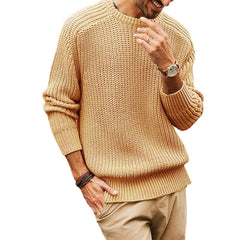 Solid Color Long Sleeve Round Neck Fashion Sweater
