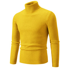 Men's New High Collar Casual Solid Color Sweater