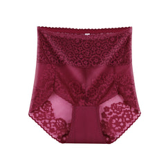 [ 5PCS ] High waist tummy tuck lace briefs