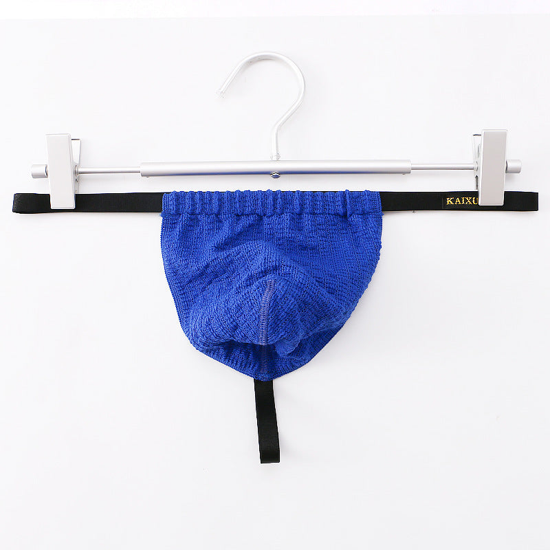 Men's Low-Rise Thin Strap Knit Sexy Splicing Breathable Thong