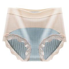 [ 5PCS ] Skin-friendly tummy-controlling buttocks-lifting high-waisted lace-trimmed pure cotton panties