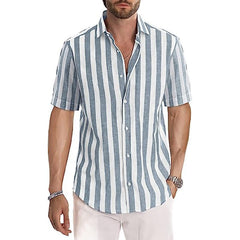 2024 Men's Fashion Striped Lapel Resort Shirts