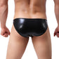 Faux leather rivet metal decoration fashionable and comfortable briefs