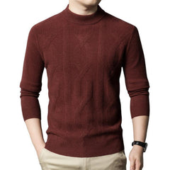 Round neck thick casual 100% wool sweater