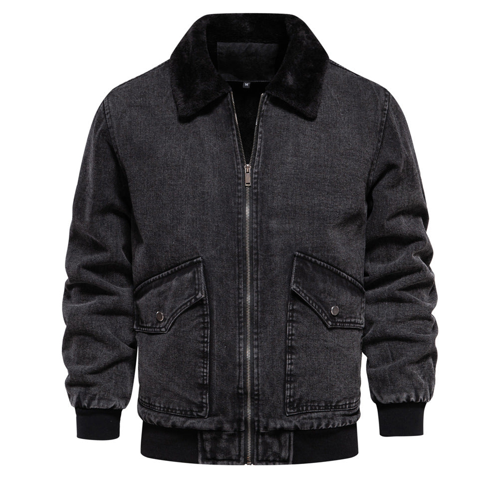 Men's Casual Fleece Denim Jacket