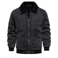 Men's Casual Fleece Denim Jacket