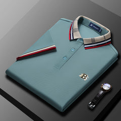 Men's Embroidery Business Casual Short-sleeved Polo Shirt