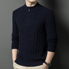 Thickened warm half-zip knitted bottoming sweater