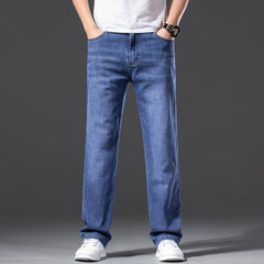 Men's Loose Large Size Stretch Straight Business Casual Jeans