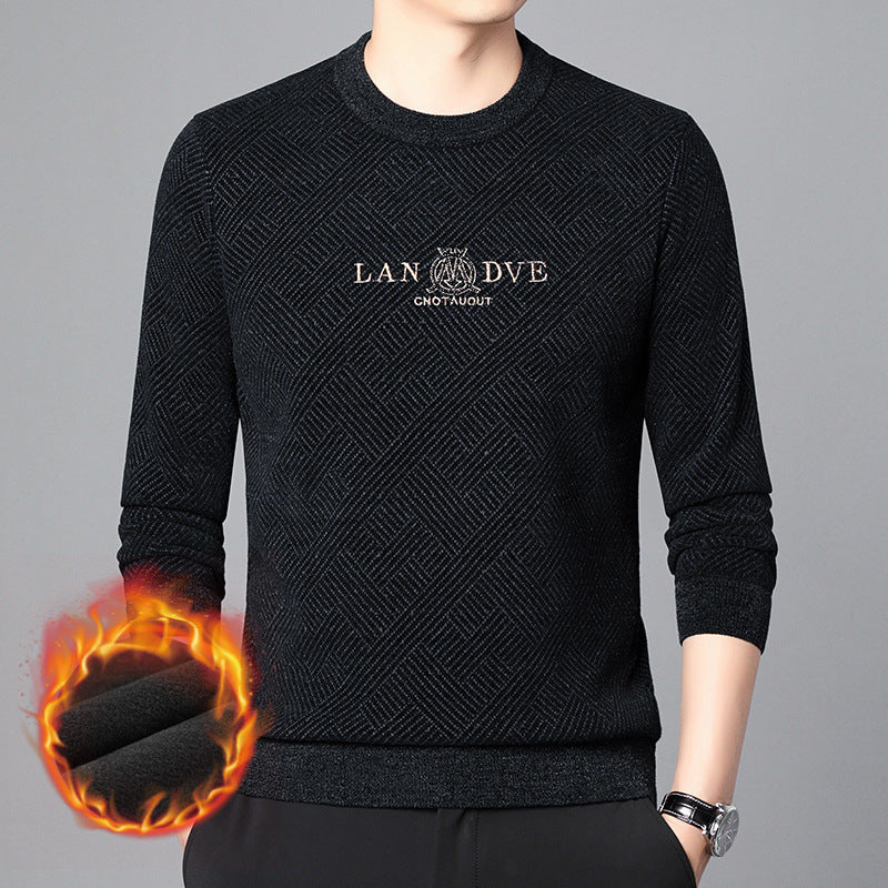 Thick fleece crew neck sweater