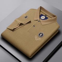 Men's Short-sleeved Loose Cotton Business High-end Polo Shirt