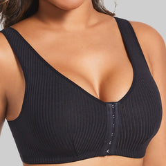 Beautiful back ribbed front clasp bra