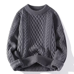 Men's Round Neck Pullover Casual Loose Thickened Sweater