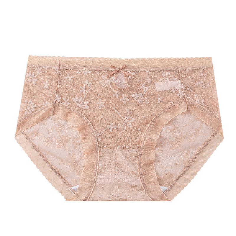 Retro Sexy Floral Lace Mesh Briefs