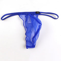 Men's Low Waist Mesh Sexy High Elastic Transparent Thong