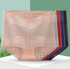 [ 5PCS ] Lace tummy-control buttocks sexy transparent mesh panties
