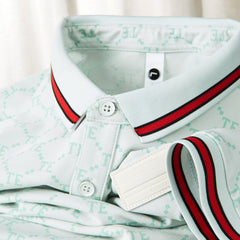 Lightweight printed lettering short-sleeved polo shirt
