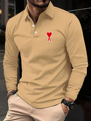 Men's Stylish Printed Lapel Polo Shirt