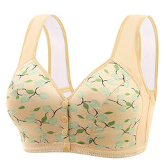 New style large size wire-free bra with front button fastening