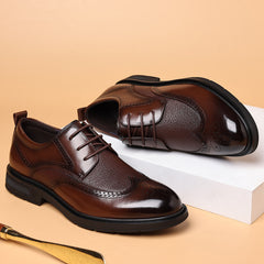 Men's Business Fashion Casual Carved Formal Leather Shoes