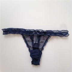Large Size Sheer Mesh Ruffled Thong