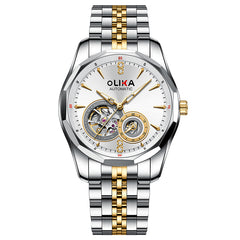 Men's Business Hollow Solid Steel Band Waterproof Mechanical Watch