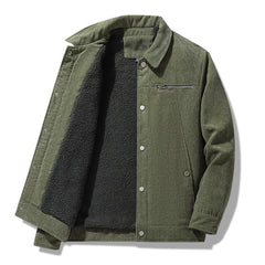 Corduroy cotton loose plus velvet thickened jacket