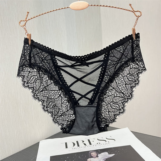 Sexy Thin Strap Lace Low Waist Breathable Briefs