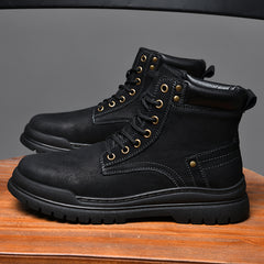 Men's New Winter Casual Mid-cut Leather Martin Boots