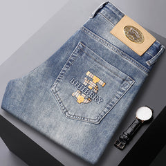 Men's Casual Straight High-end Embroidered Jeans