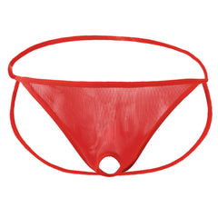 Men's Sexy Transparent Mesh Open Low Rise Thong