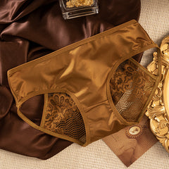 New Style Lace Breathable Sexy Satin Briefs