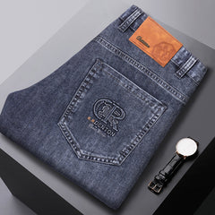 2024 New High-end Men's Casual Business Trend Loose Straight Jeans