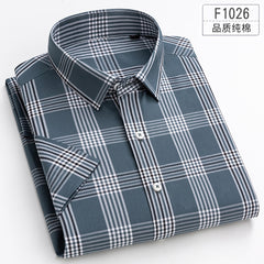 Men's 100% Cotton Plaid Comfortable Casual Short-sleeved Shirt