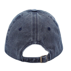 Embroidered Vintage Denim Soft Top Cotton Peaked Cap