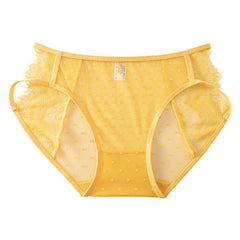 Sexy Satin Lace Mesh Briefs