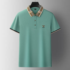 New short-sleeved silk lapel POLO