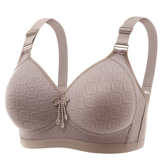 Plus Size No Steel Ring Push Up Breathable Sweat Absorbing Thin Bra