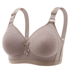 Plus Size No Steel Ring Push Up Breathable Sweat Absorbing Thin Bra