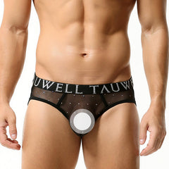 Men's Sexy Lace Mesh Transparent Briefs
