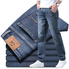 Men's High-end Loose Straight Casual Large Size Versatile Stretch Jeans