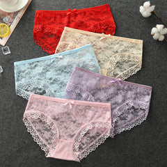 Sexy ultra-thin transparent mesh lace hollow panties