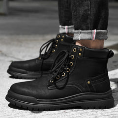 Men's New Winter Casual Mid-cut Leather Martin Boots