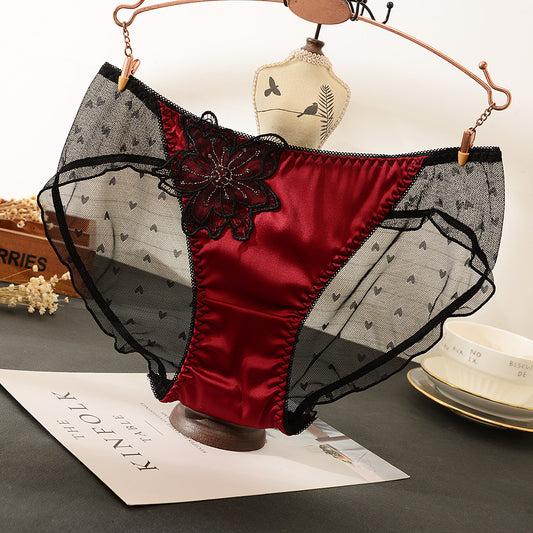 Sexy Breathable Fashionable Mesh Embroidered Underwear